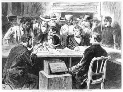 11月7日、パブの「Elephant Johnnie&39;s」で投票をカウントします。 1876 作： S. W. Bennett